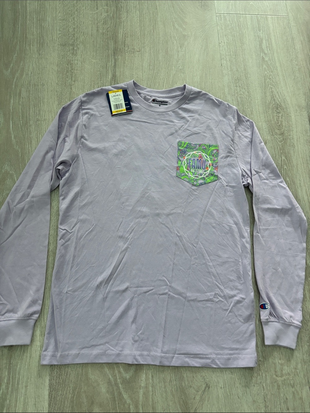 Champion Women’s Florida A & M University Long Sleeve Violet Rose T-Shirt size M